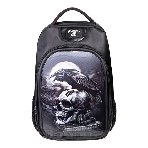 Alchemy Gothic Poes Raven Backpack Skull School Bag
