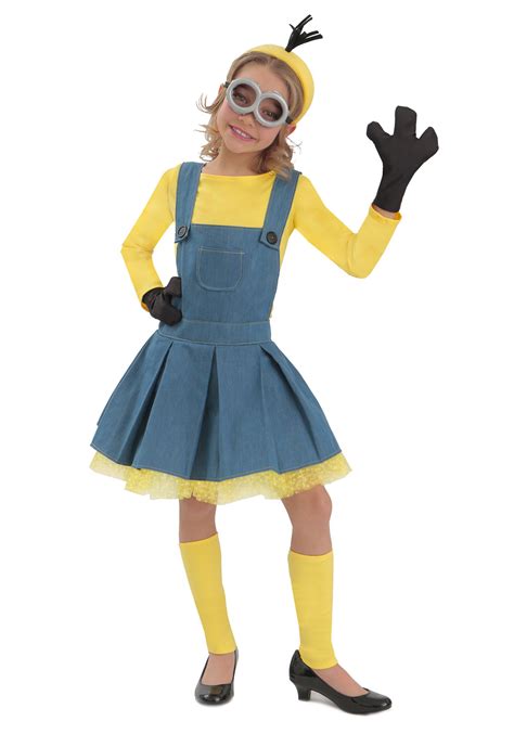 Girls Minions Deluxe Bob Jumpsuit Costume