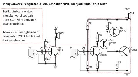 Pedoman Konversi Rangkaian Audio Amplifier Transistor 2 Konversi