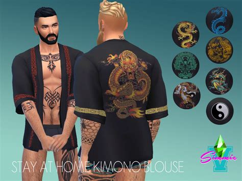 The Sims Resource Simmiev Sah Kimono Blouse For Men