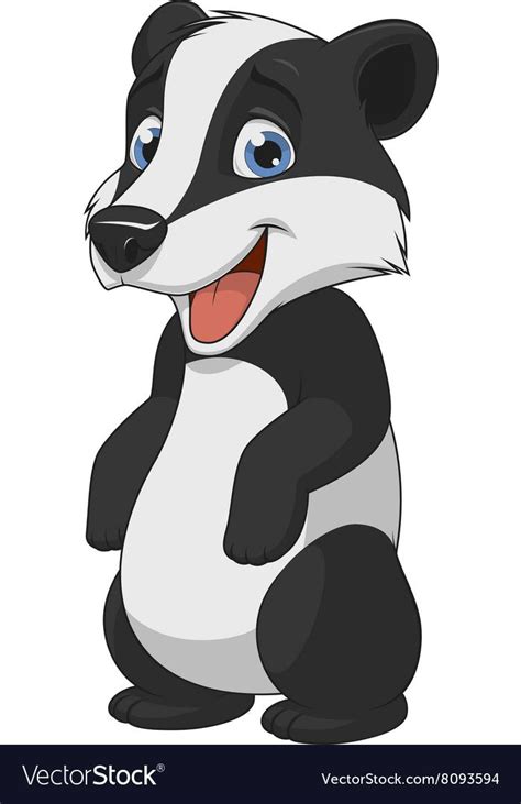 Little Funny Badger Royalty Free Vector Image Vectorstock Animal