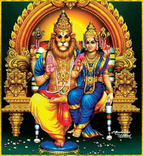 ☀ Shri Lakshmi Narasimha ॐ ☀ In One Of Your Four Hands You Hold The