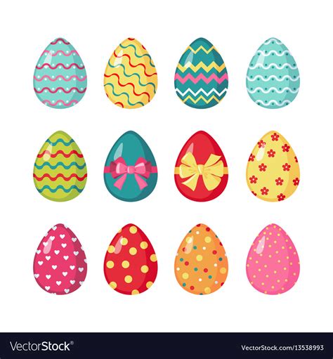 Set Of Colored Easter Eggs Royalty Free Vector Image