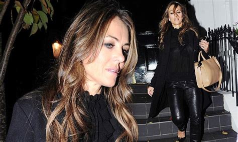 Elizabeth Hurley Proves She Is Fabulous At 50 In Sexy Leather Trousers