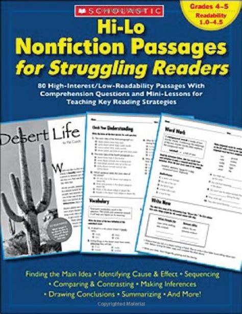 Each fascinating book in this bundle contains intriguing short stories, extended writing activities, and comprehension activities. Hi-Lo Nonfiction Passages for Struggling Readers: Grades 4 ...