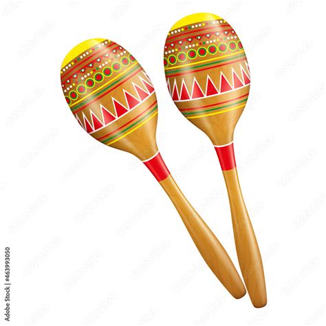 Realistic Detailed 3d Maracas Shakers Traditional Mexican Musical