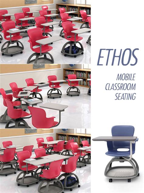 Ethos Mobile Classroom Chairs With Ambidextrous Tablets Swivel Smoothly