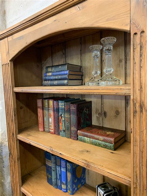 Tall Open Pine Bookcase With Five Shelves Etsy
