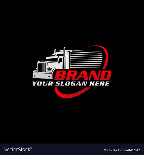 Semi Truck Trailer Logo Royalty Free Vector Image