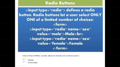 Lesson 19 Radio Button Html Sahalsoftware Youtube