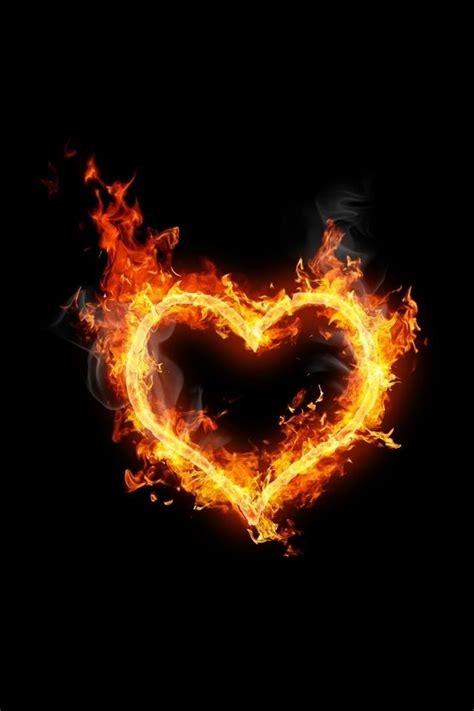 Flaming Heart Background Wallpaper For Photoshop Iphone Background