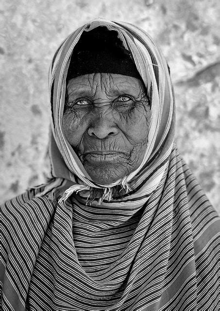 Portrait Of A Senior Wrinkle Skinned Black Woman In Degehabur Area