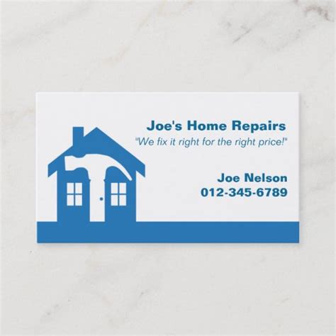 Home Repair Blue Business Card