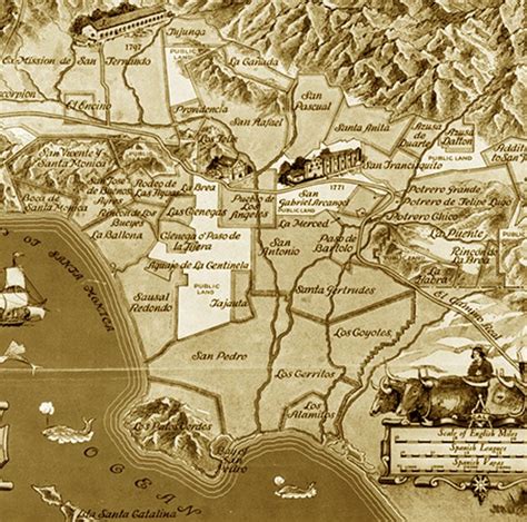 Early Map Showing The Old Spanish And Mexican Ranchos Of Los Angeles County California History