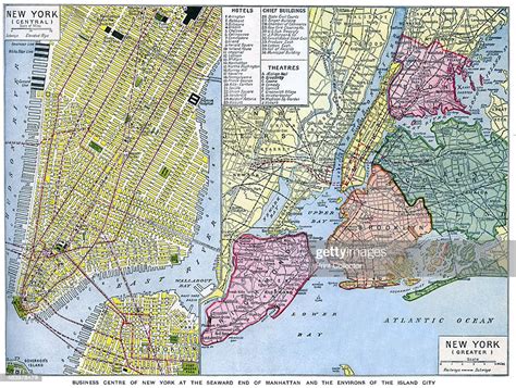 Map Of New York City Usa C1930s A Print From Countries Of The