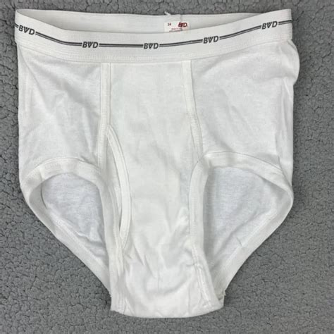 Vintage One 1 Bvd Full Cut Fly Front Brief Size 34 Combed Cotton Noop