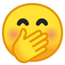 It seems like its scandalized and shocked from something it just heard or saw—or accidentally said. Face with hand over mouth Icon | Noto Emoji Smileys ...