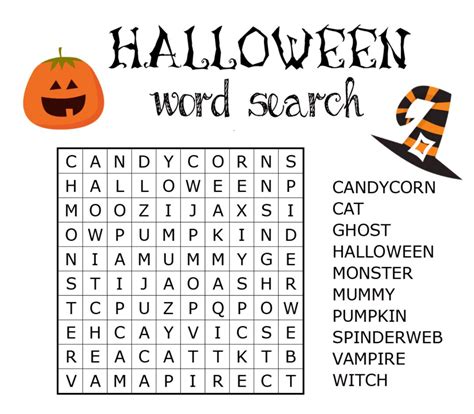 4 Best Images Of Printable Halloween Word Search Worksheets Printable