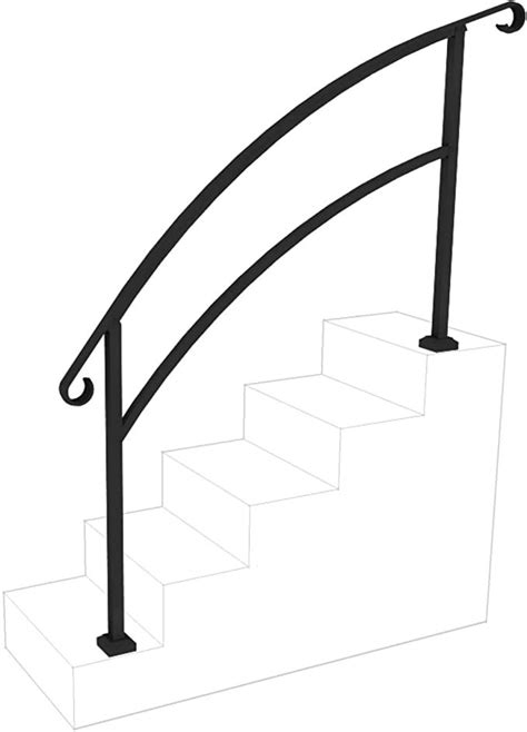 Instantrail 5 Step Adjustable Handrail Black Black