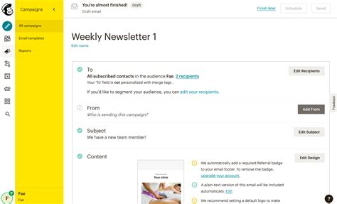 Mailchimp Allows You To Easily Sent Newsletters To Your Clients