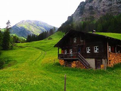 Alps Switzerland Swiss Chalet Mountains Landscape Lenk