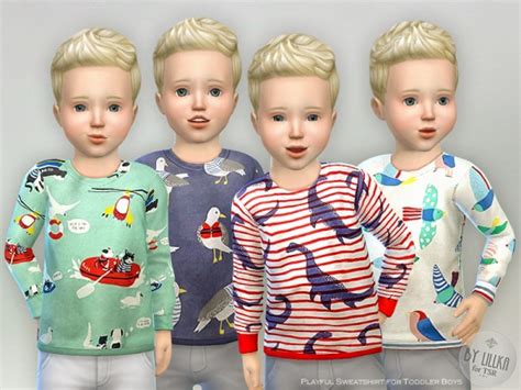 The Sims Resource Playful Sweatshirt For Toddler Boys By Lillka • Sims