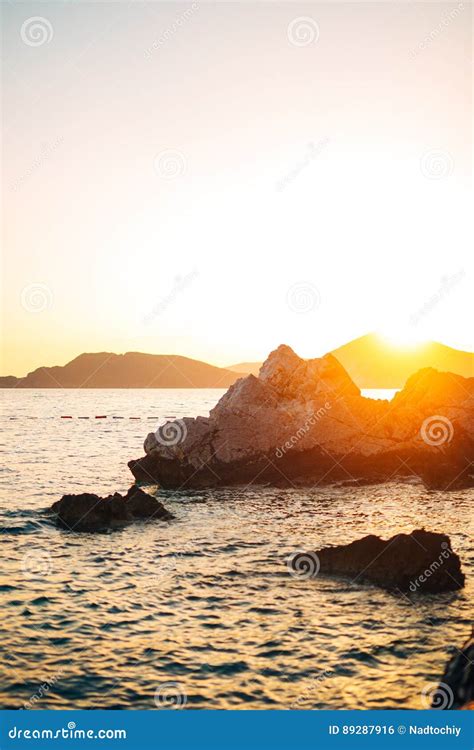 Sunset Over The Sea Sunset Over The Adriatic Sea Stock Photo Image