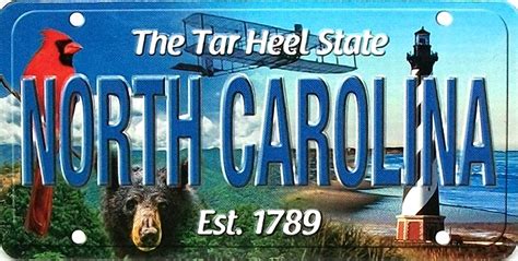 North Carolina The Tar Heel State License Plate Souvenir Fridge Magnet