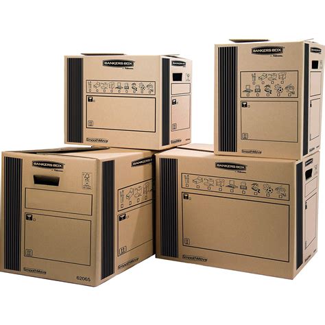 10 bankers box smoothmove heavy duty double wall 33 litre cardboard moving and storage boxes