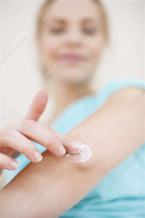 Woman Applying Body Lotion Stock Image F0083033 Science Photo