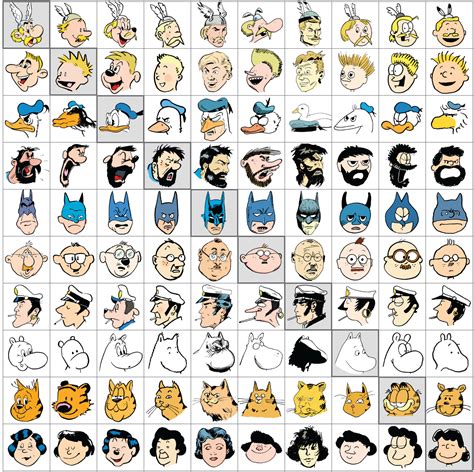 A Grid Of 10 Beloved Comic Strip Characters Reimagined In The Style Of