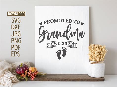 Promoted To Grandma Est 2023 SVG New Grandma Svg First Etsy