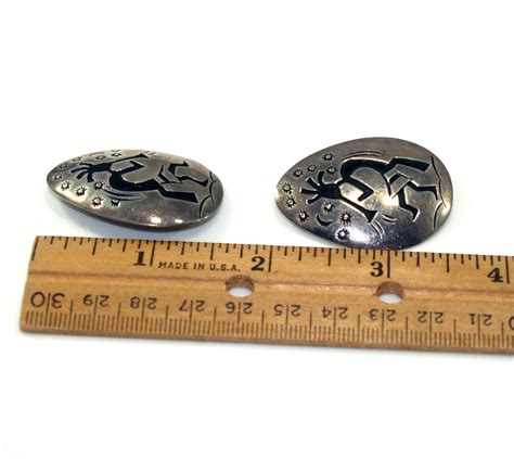 Della Francis James Navajo Clip Earrings Sterling Silver Etsy