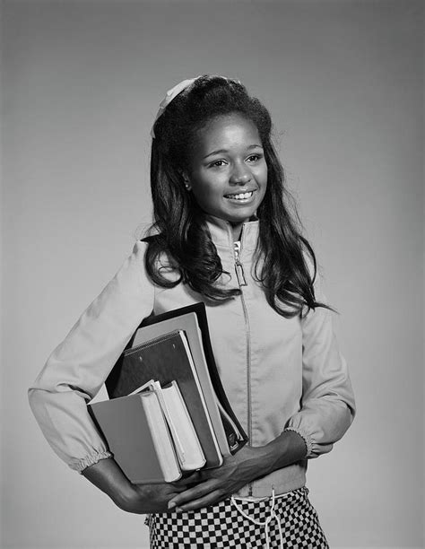 1960s African American Teen Girl Carrying School Books Photograph By
