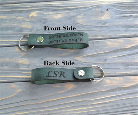 Personalized Leather Keychain Drive Safe Key Chain Custom Etsy