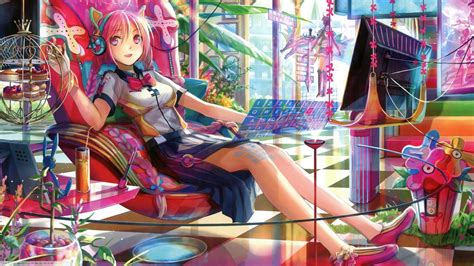 Pink animated backgrounds | sahdsoul q→ what do i use to edit with? nekomimi, Technology, Anime Girls, Pink Hair, Original ...