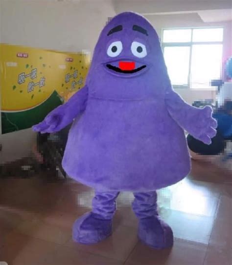 Purple Grimace Monster Mascot Costume Character Birthday Party