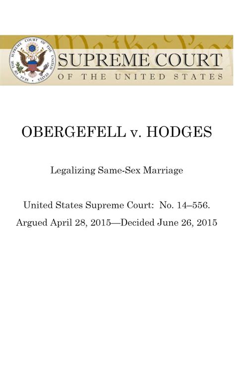 us supreme court s 2015 ruling legalizing same sex marriage obergefell v hodges united states