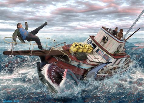 Jaws Artwork By Federico Alain Classic Monsters Horror Movie Icons