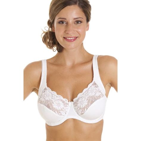 womens white underwired lace full cup bra