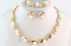 imitation pearl sets jewelry classic gold plated pearls crystal clear gifts quality party high color