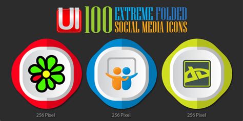 extreme folded social media icons