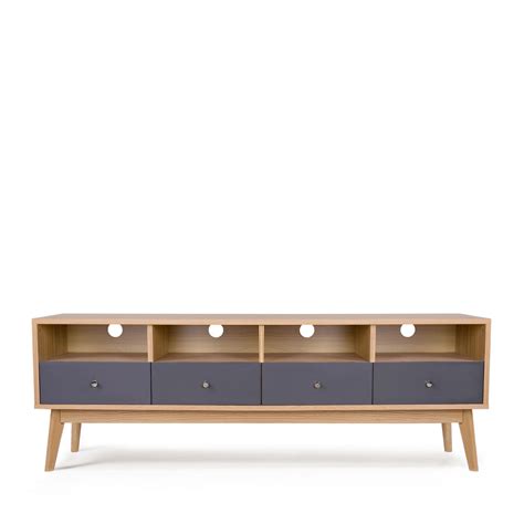 Meuble multimédia ou bibliothèque basse. Meuble TV scandinave 4 tiroirs SKOLL by Drawer