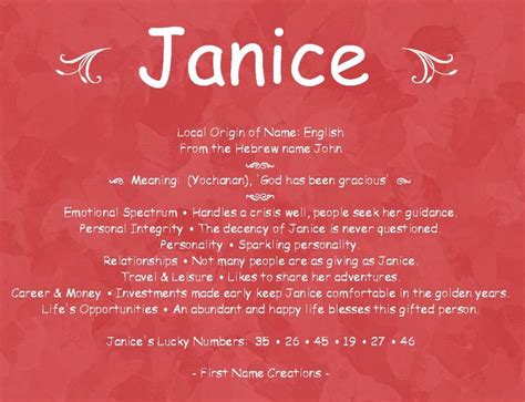 Meant to be may refer to: Janice Name Meaning | Names with meaning, Meant to be, Names