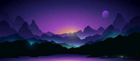 Neon Mountains Wallpapers Wallpaper Cave