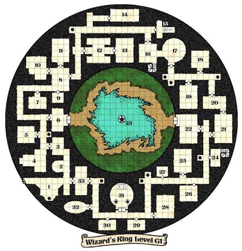 Wizards Tower Level 1 Of 5 Dungeon Maps Tabletop Rpg Maps Map Layout