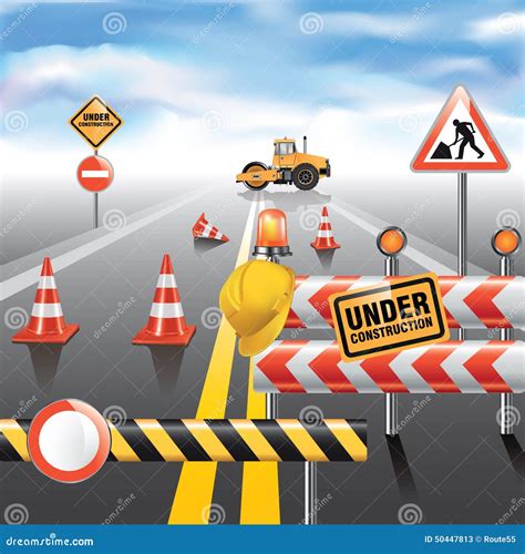 Road Under Construction Stock Vector Illustration Of Service 50447813