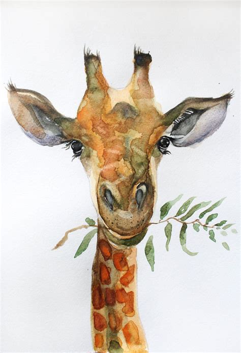 Giraffe Watercolor Original Giraffe Art Original Original Giraffe