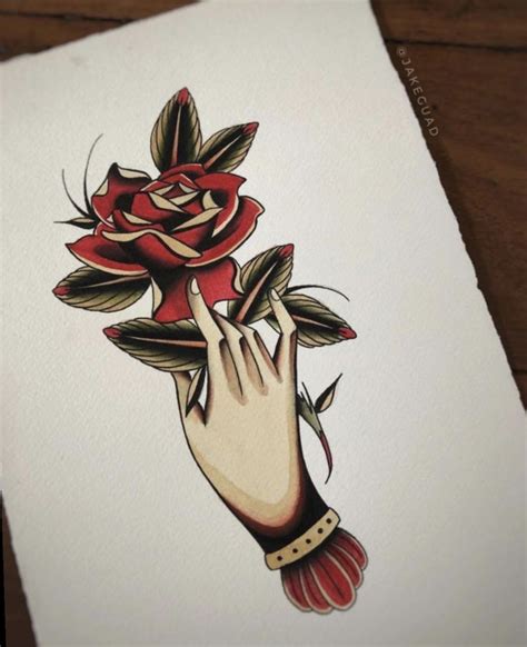 9 Drawing Hand Holding Rose Traditional Hand Tattoo Hand Tattoos
