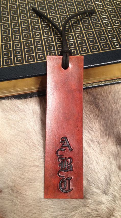 personalized monogram leather bookmark by lykosleather on etsy